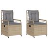 vidaXL havestole 2 stk. med lænefunktion polyrattan beige