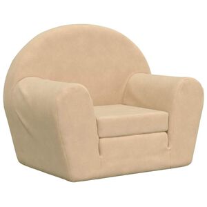 vidaXL sofaseng til b&oslash;rn bl&oslash;dt plys cremefarvet