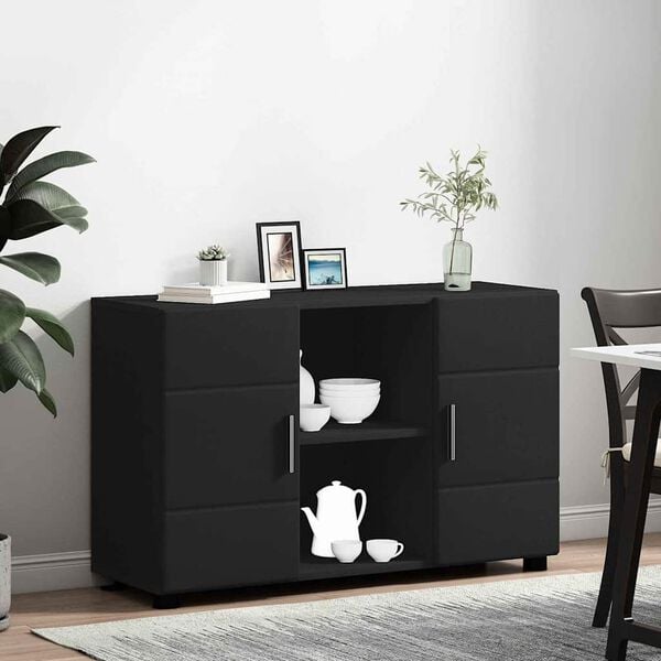 vidaXL Sideboard FLORIN Sort 88,5 x 30,5 x 55,5 cm Konstrueret tr&aelig;