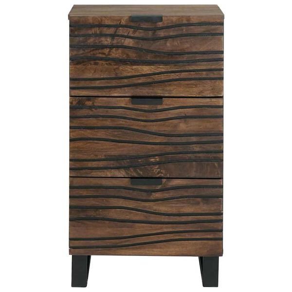 vidaXL Sideboard med skuffe Brun 40 x 33 x 75 cm Massivt mangotr&aelig;