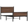 vidaXL sengeramme 107x203 cm uden madras metal brun egetr&aelig;sfarve
