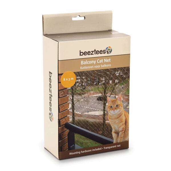 Beeztees kattenet til balkon transparent 8 x 3m 41084