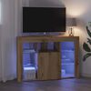 vidaXL Hj&oslash;rne LED TV Skab Artisan Egetr&aelig; 100x40x68cm Konstrueret tr&aelig;