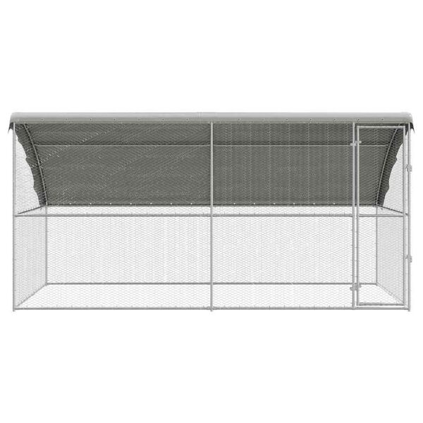 vidaXL Hønsebur 2 pcs Sølv 400 x 200 x 198,5 cm Galvaniseret stål