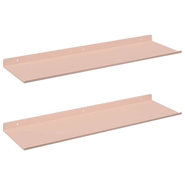vidaXL Sv&aelig;vende hylde V&aelig;gmonteret 2 pcs Lyser&oslash;d 60 x 18 x 2,5 cm St&aring;l