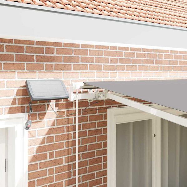 vidaXL Markiseramme med LED -strimmellys Hvid 350 x 250 cm Aluminium