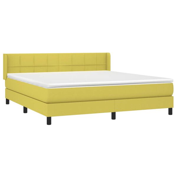 vidaXL kontinentalseng med madras 180x200 cm stof gr&oslash;n