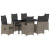 vidaXL Have Spisebordss&aelig;t med pude 7 pcs Gr&aring; polyrattan