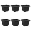 vidaXL Firkantet Blomsterkrukke 6 pcs Sort 33 x 33 x 26 cm Plastik