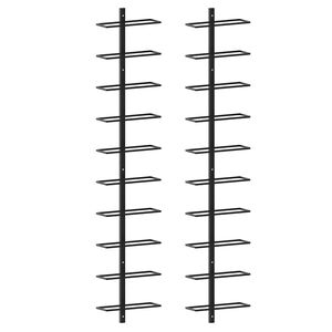 vidaXL v&aelig;gh&aelig;ngte vinreoler 2 stk. til 20 vinflasker metal sort