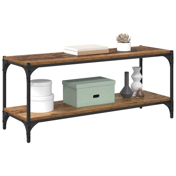vidaXL TV-skab Gammelt træ 100x33x41cm Ingeniørt træ og jern