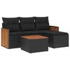 vidaXL sofas&aelig;t til haven 5 dele med hynder polyrattan sort