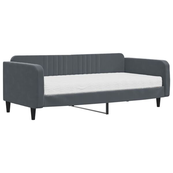 vidaXL daybed med madras 100x200 cm velour mørkegrå