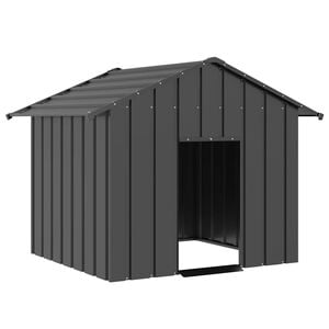 vidaXL hundehus med tag 131x101x102 cm galvaniseret st&aring;l