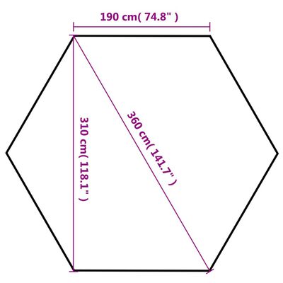 vidaXL sekskantet foldbart pop-op-festtelt 3,6x3,1 m grå