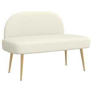 vidaXL Polstret b&aelig;nk med ryg Cremefarvet 110 x 60 x 76 cm Velourstof
