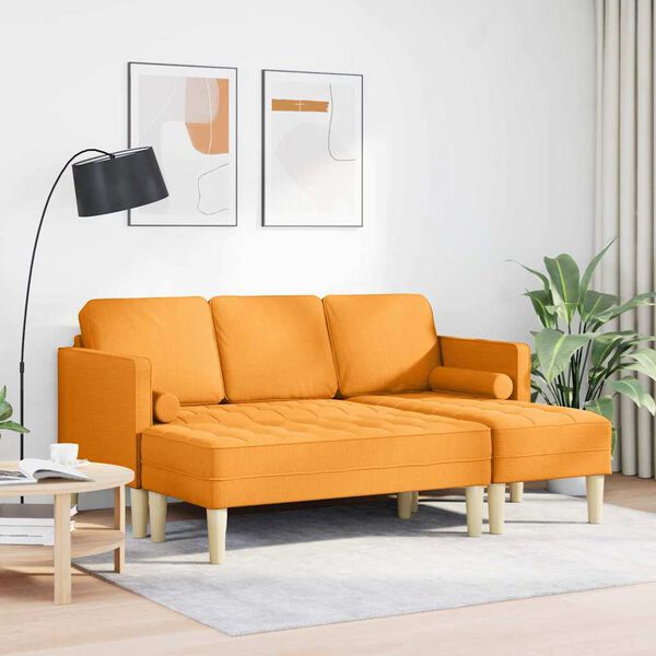 vidaXL Sofa S&aelig;t med pude 2 pcs M&oslash;rk Gul Polyester