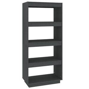 vidaXL bogreol/rumdeler 60x35x135 cm massivt fyrretr&aelig; gr&aring;