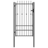 vidaXL Hegnport ASTEN 100 x 175 cm Metal Sort L&aring;ses