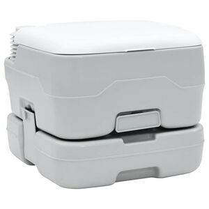 vidaXL Camping toilet Gr&aring; og Hvid 41,5 x 36,5 x 30 cm Polyethylen