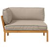 vidaXL Sofa S&aelig;t med pude Gr&aring;brun 133 x 92 x 69 cm Massivt Akacietr&aelig;
