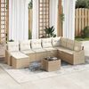 vidaXL Havesofa S&aelig;t med pude 8 pcs Beige og creme polyrattan