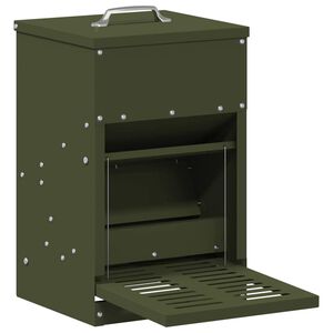 vidaXL Kylling treadle feeder Oliven gr&oslash;n 25 x 42 x 40 cm