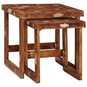 vidaXL Indskudsborde 2 stk. Brun 46 x 46 x 45 cm Solid genbrugs tr&aelig;