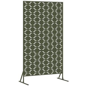 vidaXL Privatlivssk&aelig;rm 100 x 50 x 180 cm St&aring;l Olivengr&oslash;n