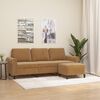 vidaXL 3-personers sofa med fodskammel 180 cm velour brun