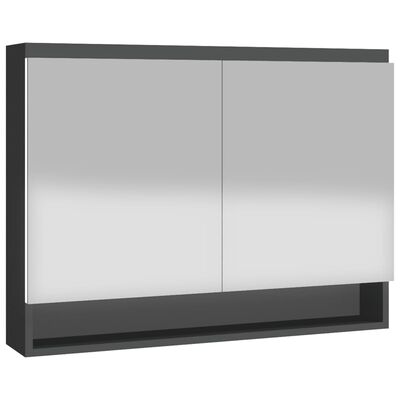 vidaXL badeværelsesskab med spejl 80x15x60 cm MDF antracitgrå