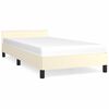 vidaXL Sengeramme med hovedg&aelig;rde uden madras Creme 80x200 cm