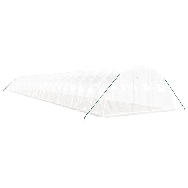 vidaXL drivhus med st&aring;lstel 96 m&sup2; 24x4x2 m hvid