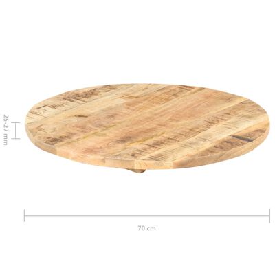 vidaXL bordplade 25-27 mm 70 cm rund massivt mangotræ