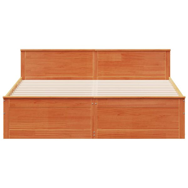 vidaXL sengeramme m. sengegavl 180x200 cm uden madras massivt fyr brun