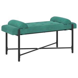 vidaXL Knappet b&aelig;nk med puder Turkis 110 x 40 x 46 cm Fl&oslash;jl