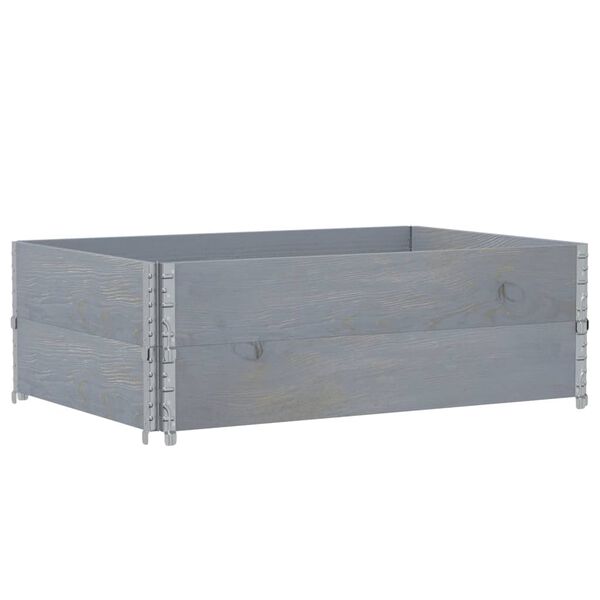 vidaXL pallerammer 2 stk. 120x80 cm massivt fyrretr&aelig; gr&aring;