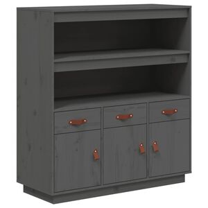 vidaXL h&oslash;jskab 100x40x108,5 cm massivt fyrretr&aelig; gr&aring;