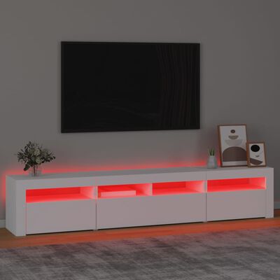 vidaXL tv-skab med LED-lys 210x35x40 cm sort