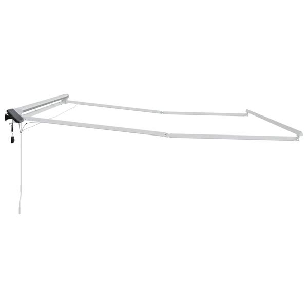 vidaXL Manuel markise-ramme med LED-lys Hvid 4,5 &times; 3 m Aluminium