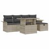 vidaXL Havesofa S&aelig;t 6 stk. Lysegr&aring; polyrattan