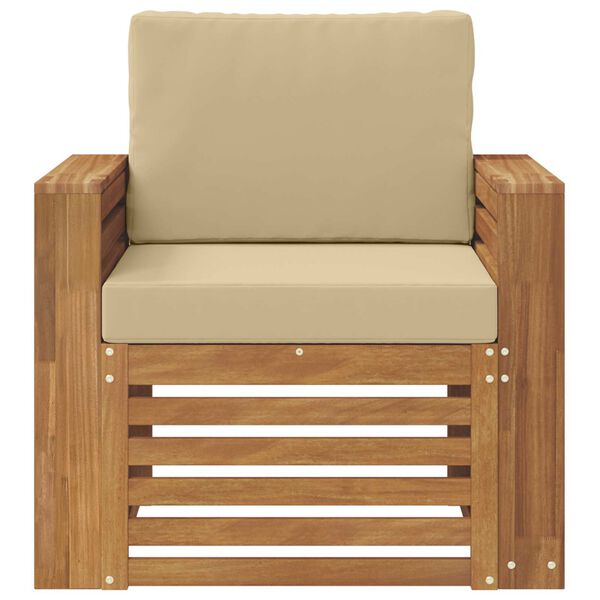 vidaXL Udend&oslash;rs sofagruppe Soli Akacietr&aelig; og polyester Naturfarvet