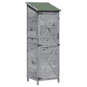 vidaXL Have Skur Gr&aring; 59,5 x 56 x 176,5 cm Massivt Fyrretr&aelig;