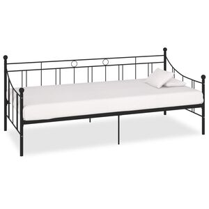 vidaXL stel til daybed 90x200 cm metal sort