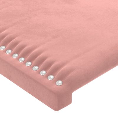 vidaXL sengeramme med sengegavl 100x200 cm fløjl lyserød