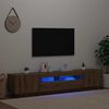 vidaXL tv-bord med LED-lys 200x35x40 cm konstrueret tr&aelig; kunsteg
