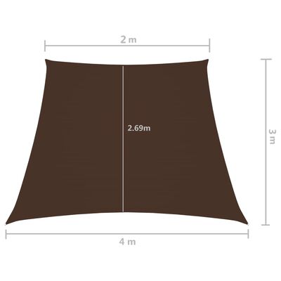 vidaXL solsejl 2/4x3 m trapezformet oxfordstof brun