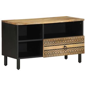 vidaXL tv-bord 80x33,5x46 cm massivt ru mangotr&aelig; sort