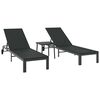 vidaXL Solseng 3 stk. polyrattan Sort