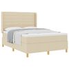 vidaXL Box spring seng med madras Creme 140 x 190 cm Stof